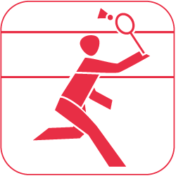icon badminton rot auf weiss 250px